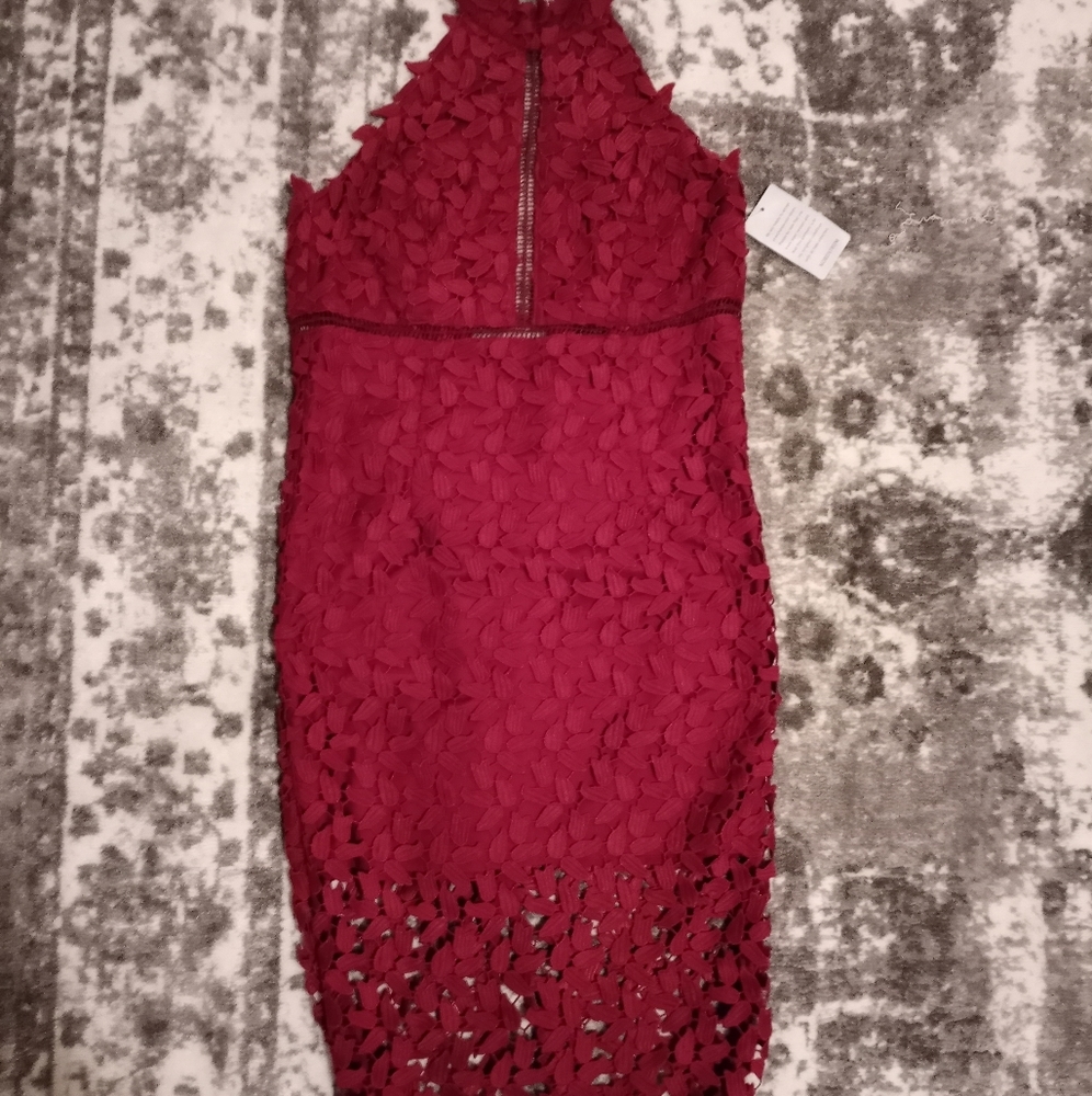 Merlot halter midi dress